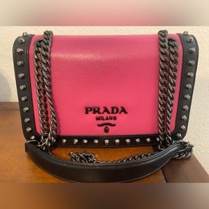 Prada flap studded crossbody bag